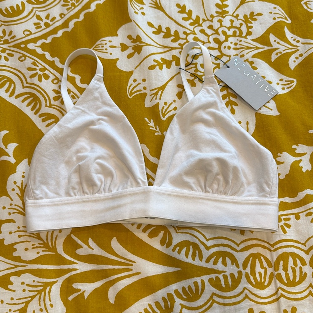 NWT Negative Unlined Cotton Triangle Bralette 34C/36B